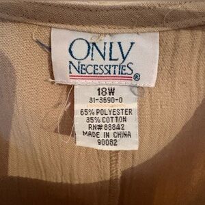 Only Necessities Tan Apparel